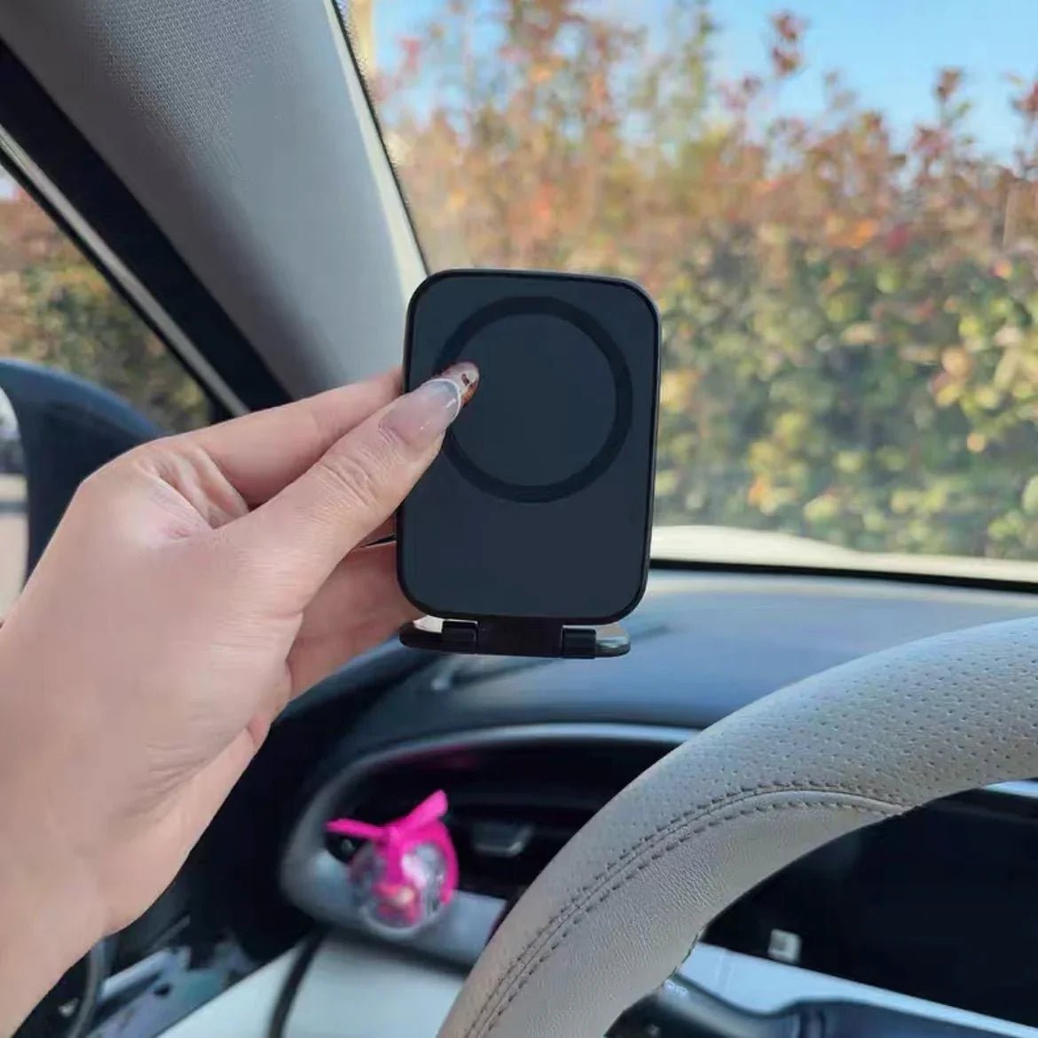 "Anywhere" Universal Dual - Magnetic Stand | Foldable Mount for Most Phones & Small Tablets | Tesla, Gym & Desktop | MagSafe Stand - GripMuse