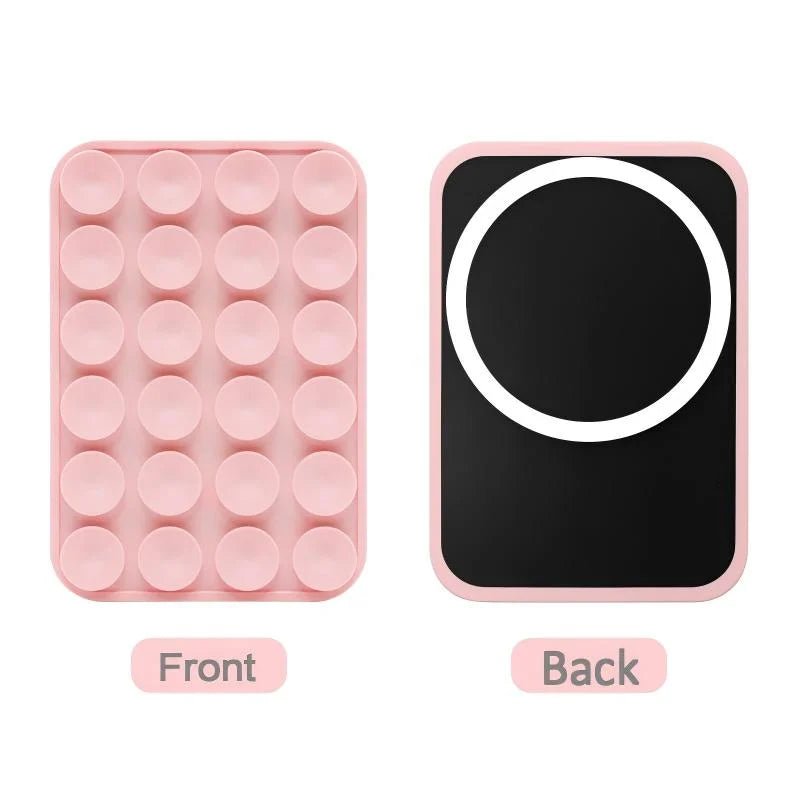"MagGrip" Dual - Sided Suction & Magnetic Mount | Hands - Free Silicone Holder for Mirror, Gym & Home | MagSafe Stand - GripMuse