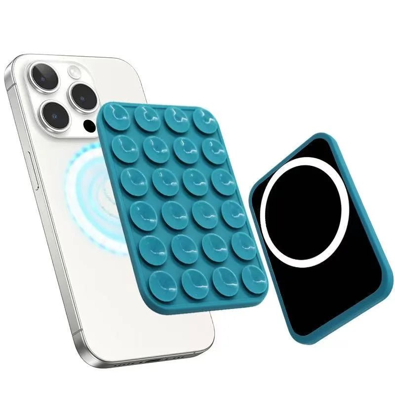 "MagGrip" Dual - Sided Suction & Magnetic Mount | Hands - Free Silicone Holder for Mirror, Gym & Home | MagSafe Stand - GripMuse